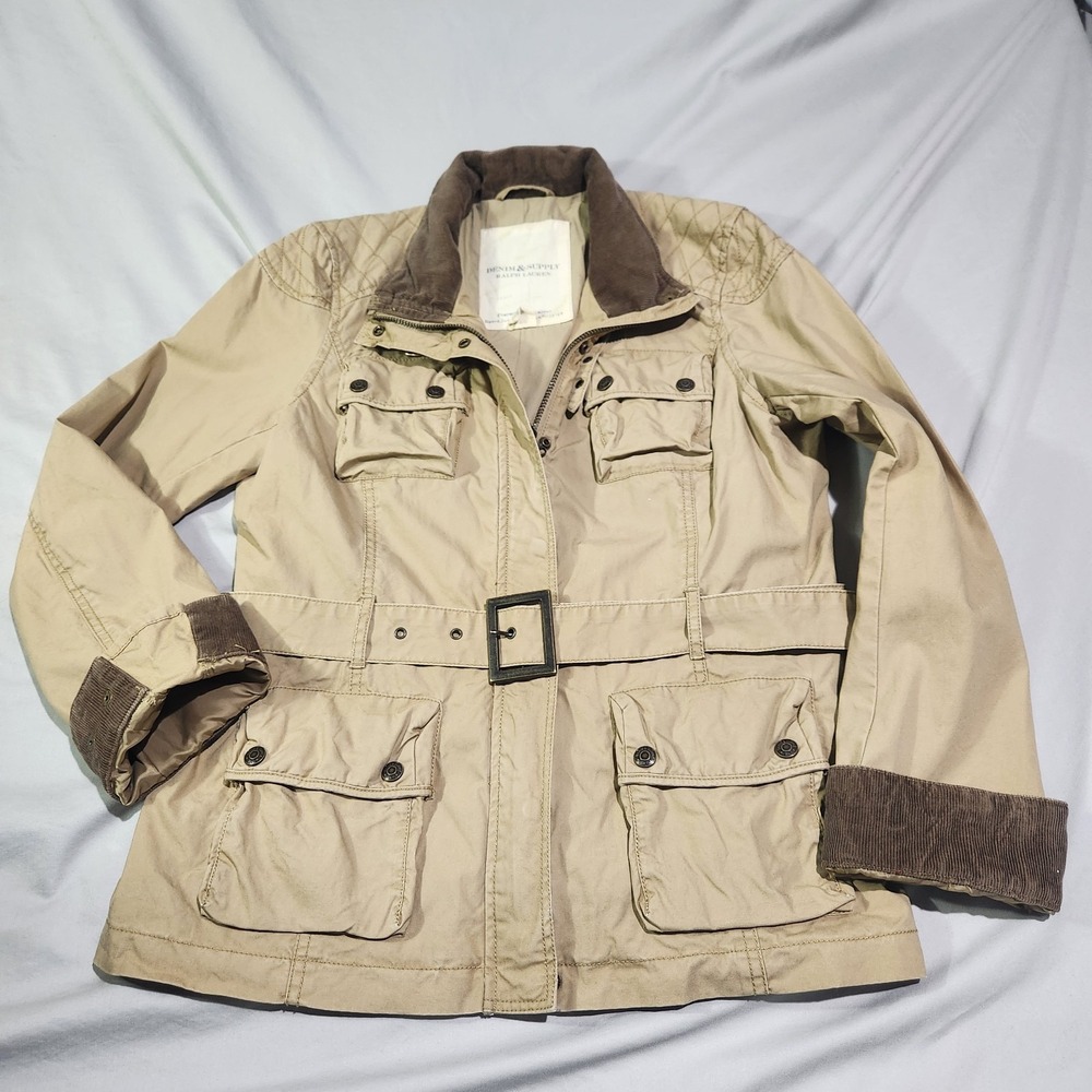 Ralph Lauren Denim & Supply‎ LG Military Field Jacket W Utility Pockets Corduroy
